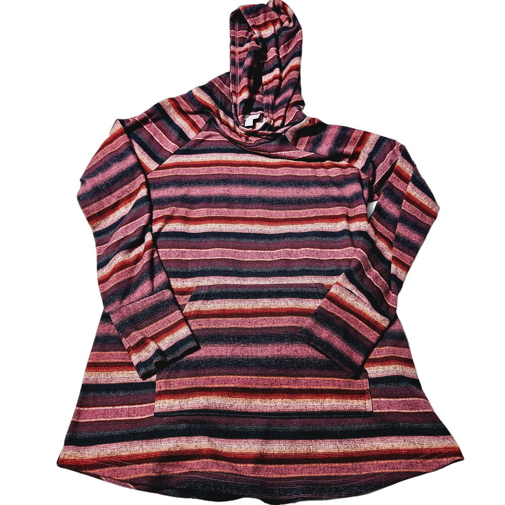 LuLaRoe Womens Pullover Hoodie Multi-Color Size Medium Polyester Blend Hooded